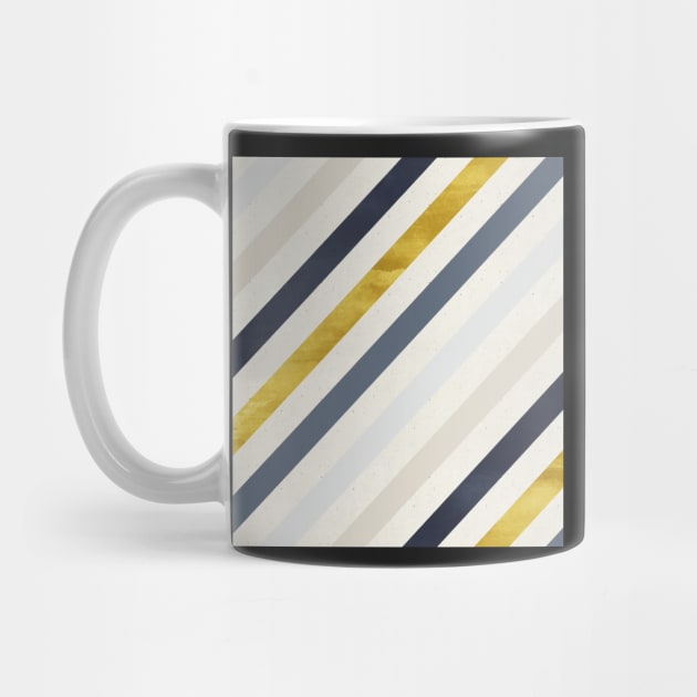 Diagonal Stripes in Blue and Gold by greenoriginals